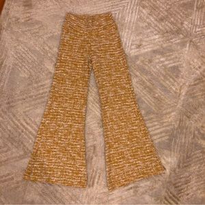 Earthbound Trading co. Yellow & White striped Bell Bottom pants size S